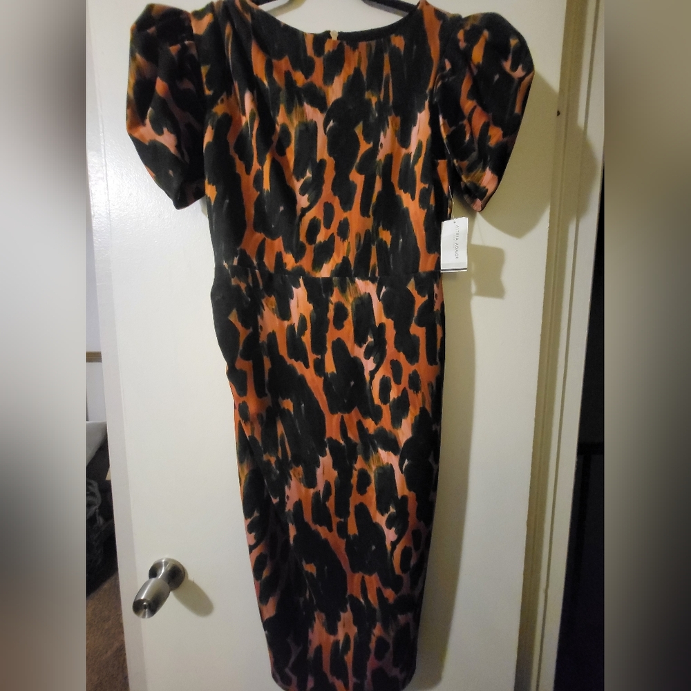Orange and Black Animal Print Dress